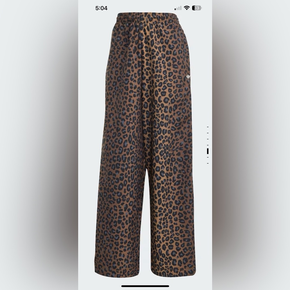Adidas oversized Leopard Print Track Pants - Brown and Black